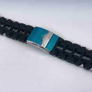 Genuine Invicta Sea Spider Black Polyurethane & Stainless Steel Pin Watch Band